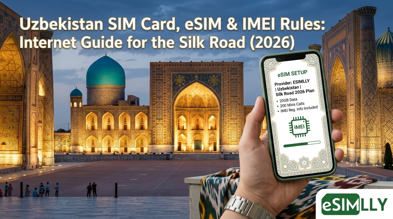 Uzbekistan SIM Card, eSIM & IMEI Rules: Internet Guide for the Silk Road (2026)
