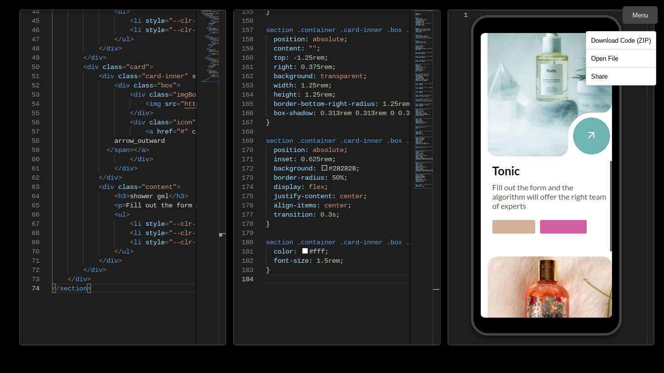 Code Editor Screenshot