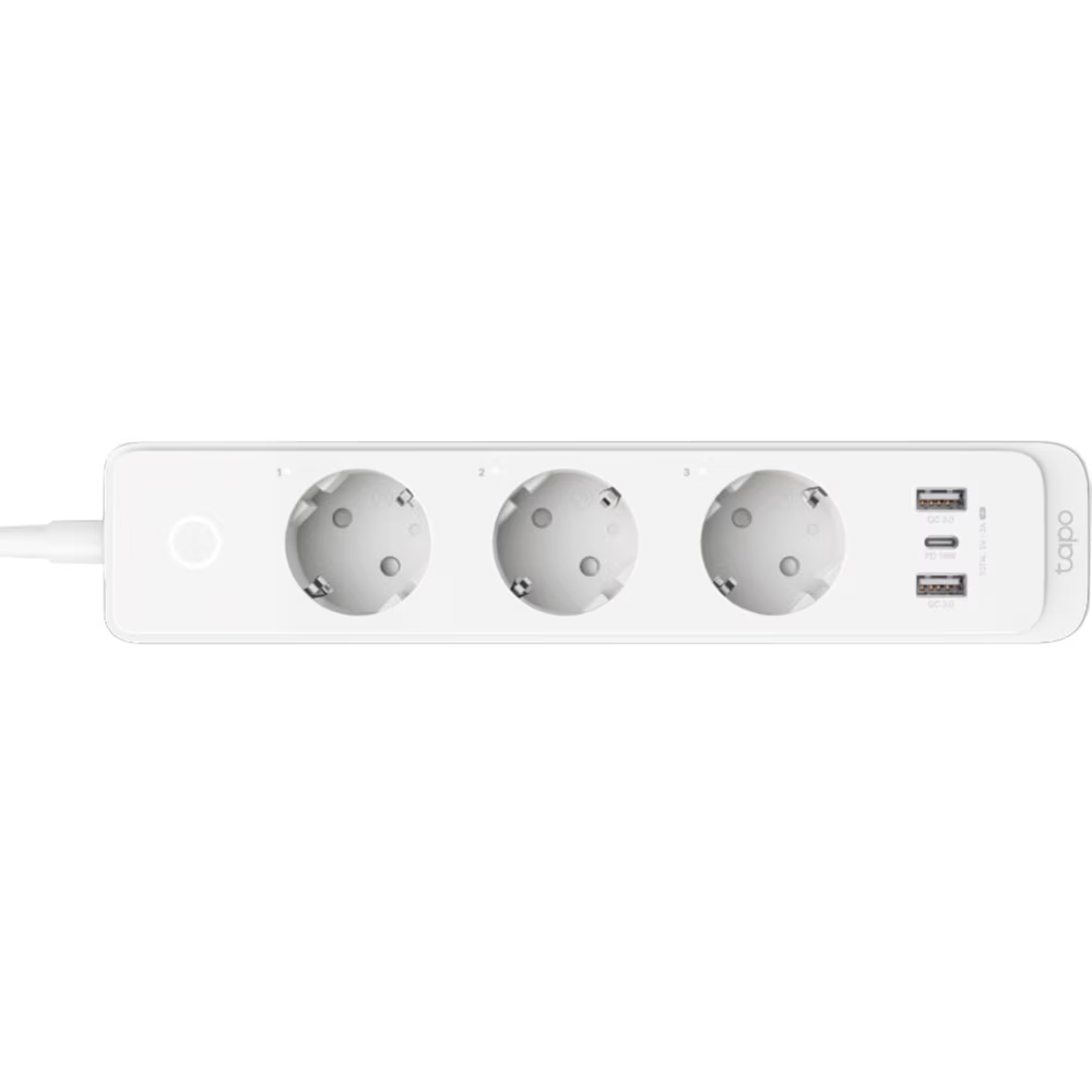 Prelungitor smart TP-Link Tapo P300, 3 prize, 2× USB-A, 1× USB-C, Wi-Fi