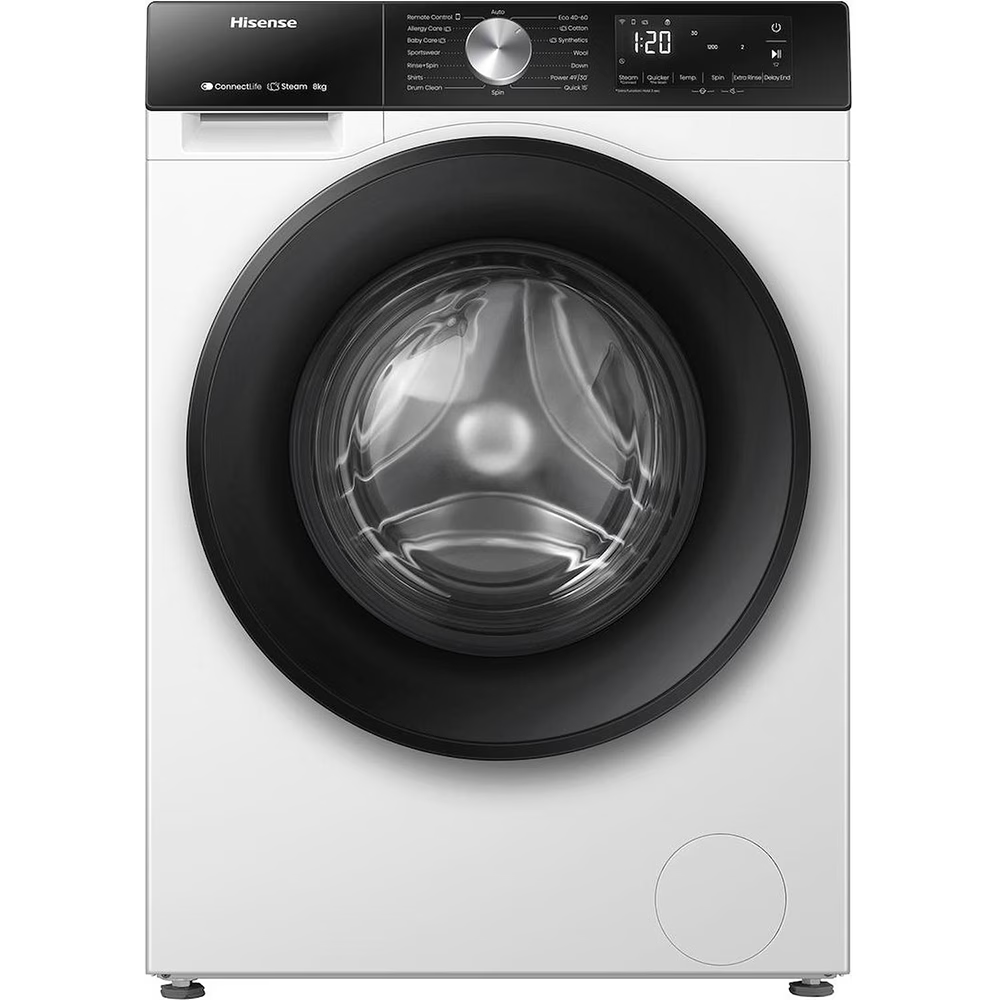 Mașină de spălat rufe Hisense WF3S8043BW3, 8 kg, Steam, Wi-Fi