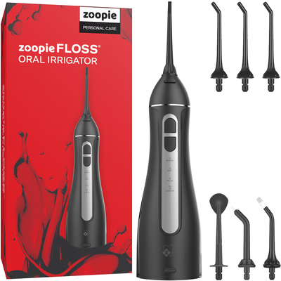 Irigator bucal portabil Zoopie FLOSS cu 6 capete incluse