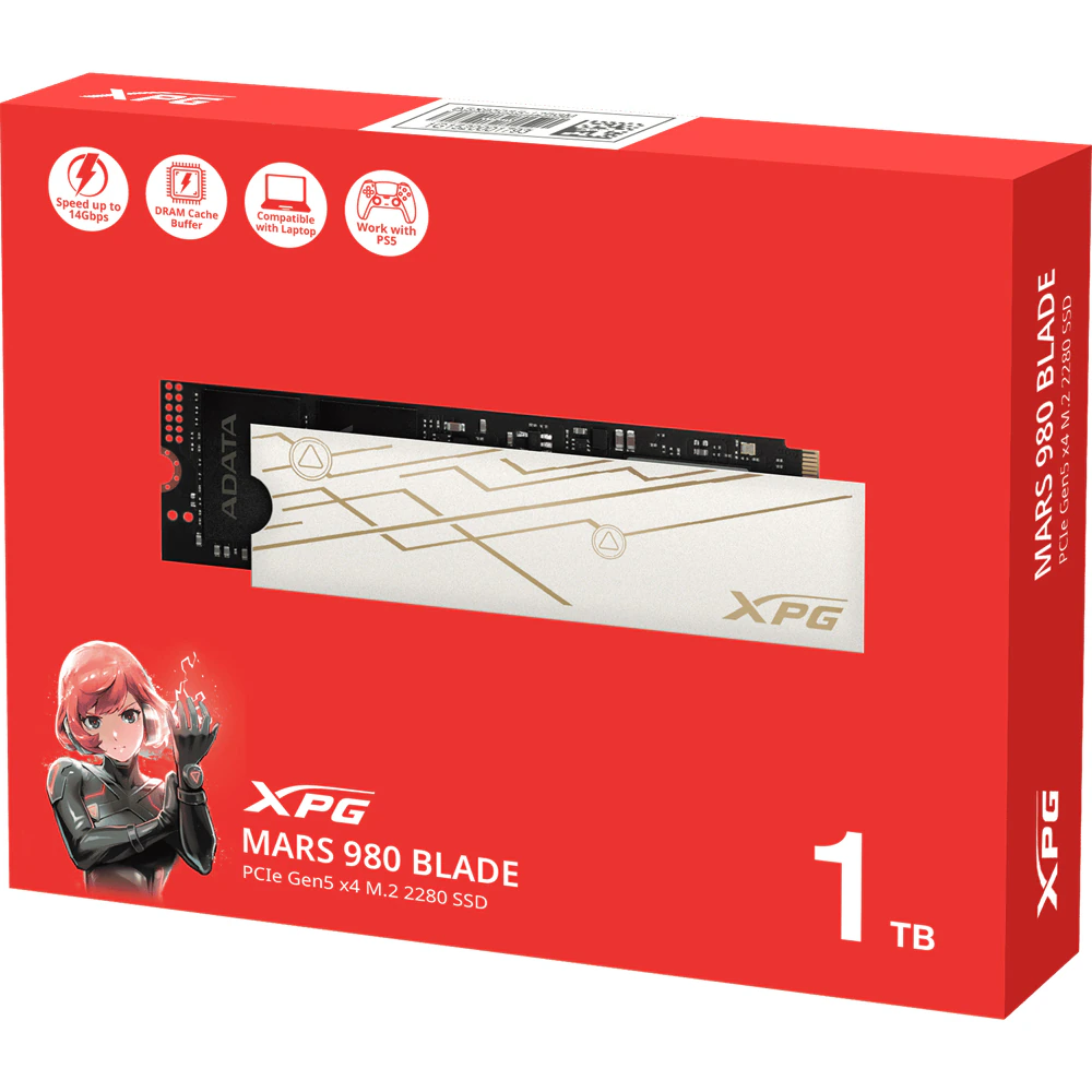 SSD ADATA XPG Mars 980 Blade 1TB, PCIe 5.0 x4, M.2, până la 14.000 MB/s