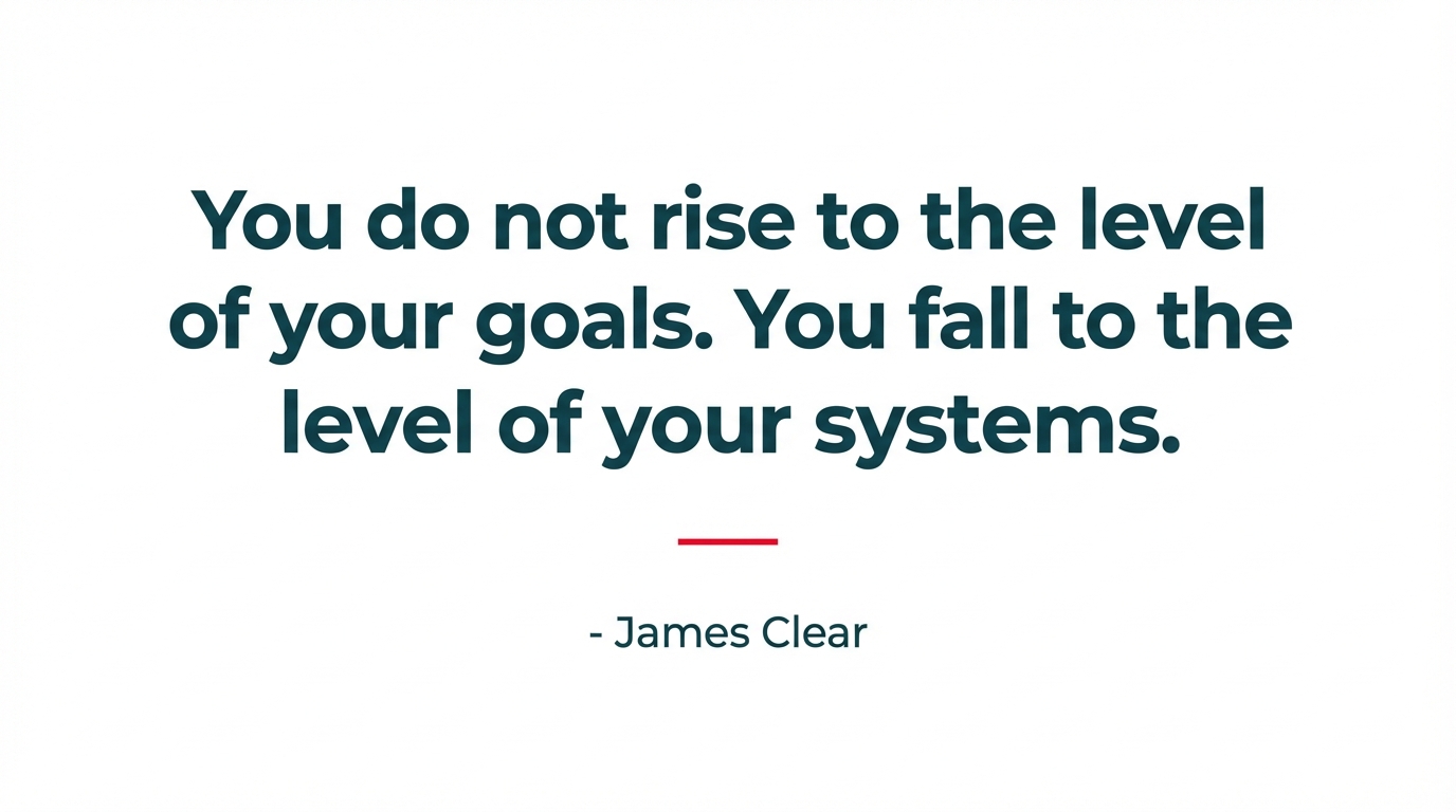 1. Task: Create an emphasis text image featuring a powerful quote about the importance of systems in scaling a business.

2. Visual Structure: A clean, minimalist image with a large, impactful quote as the central focus. The background should be simple, and the text should be highly legible.

3. ASCII Layout Reference:
```
+--------------------------------------------------+
|                                                  |
|                                                  |
|         