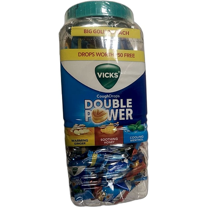 VICKS COUGH DROPS DOUBLE POWER 140NOS JAR