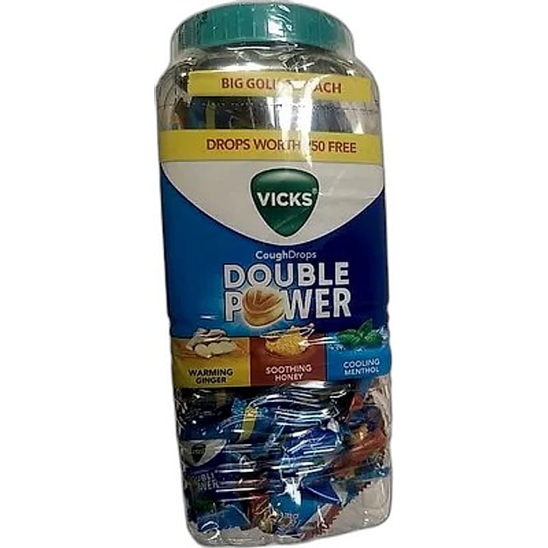 VICKS COUGH DROPS DOUBLE POWER 140NOS JAR