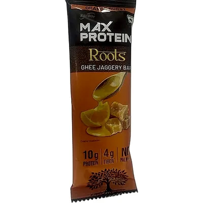 Max Protein Roots Ghee Jaggery Bar Orange Burst 45gms