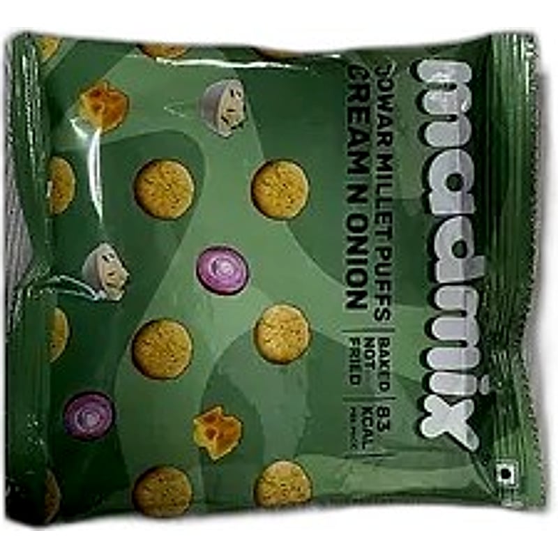 MADMIX JOWAR MILLET PUFFS CREAM N ONION 23GMS