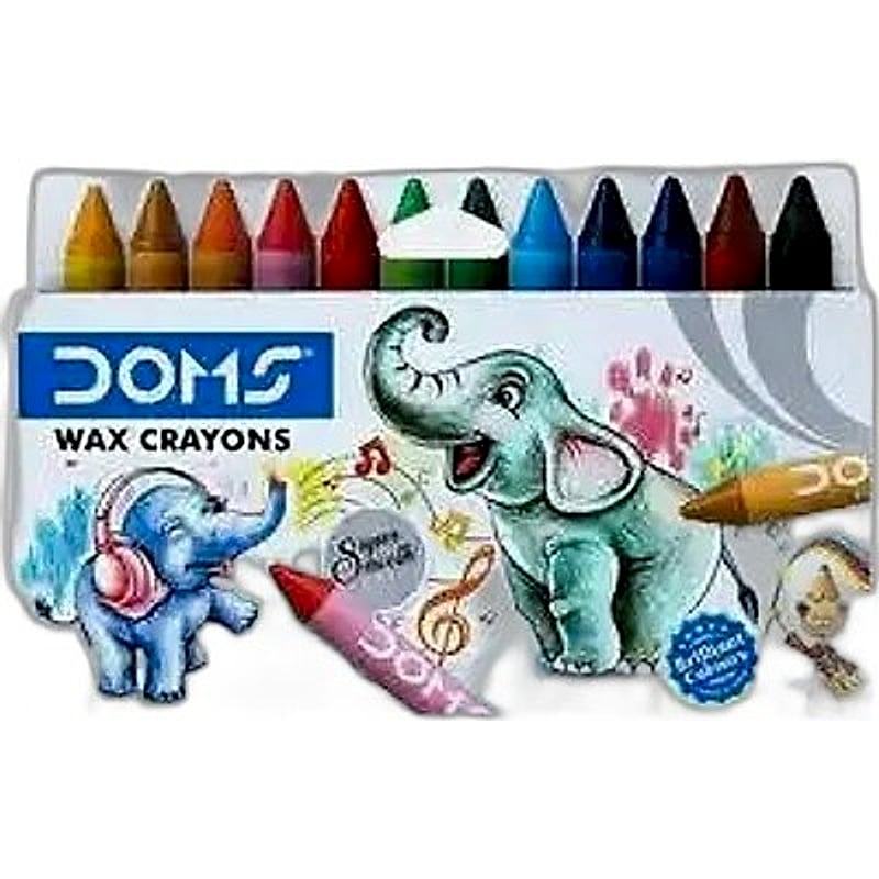 Doms Long Jumbo Wax Crayons, 12 pcs