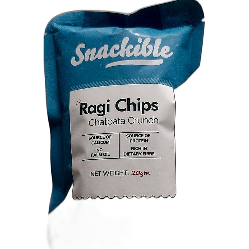 Snackible Ragi Chips Chatpata Crunch 20gm Mrp 30rs