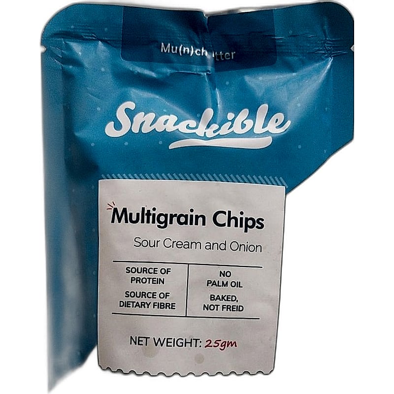 Snackible Multigrain Chips Sour Cream and Onion 25g Mrp 30rs