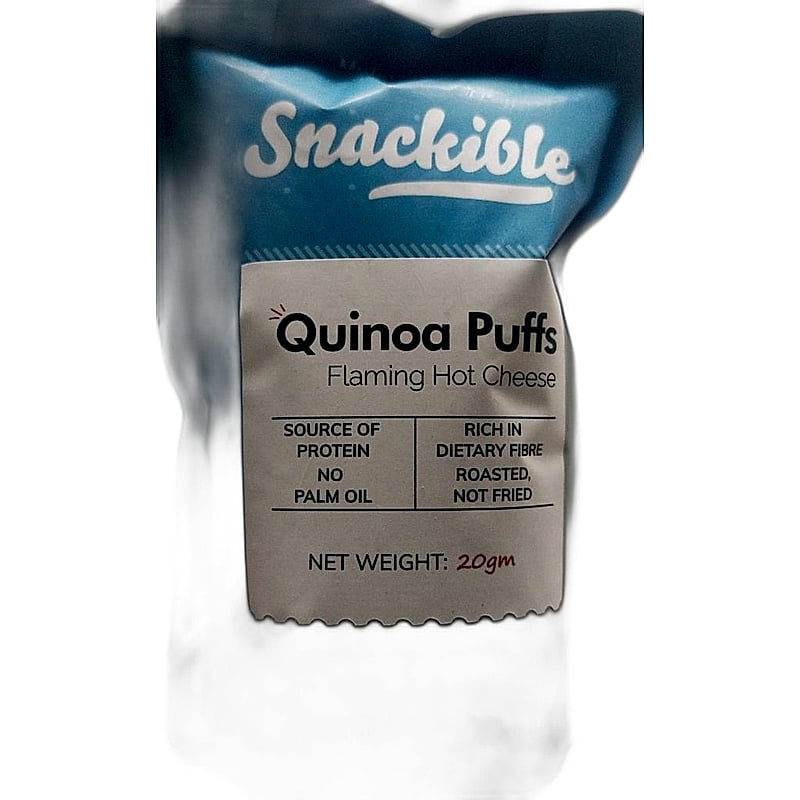 Snackible Quinoa Puffs Flaming Hot Cheese 20g Mrp 30rs