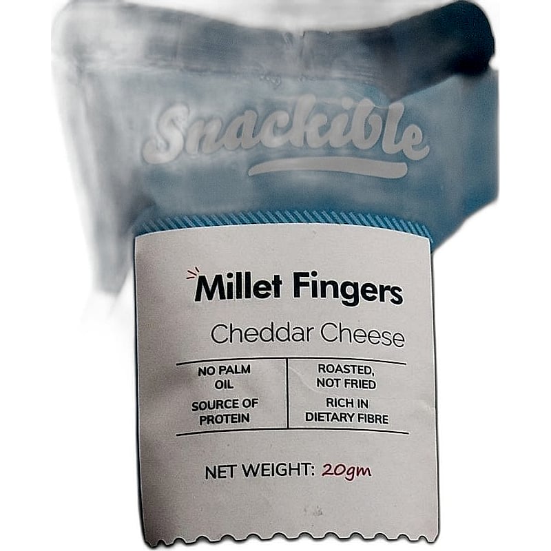 Snackible Millet Fingers Cheddar Cheese 20gm Mrp 30rs