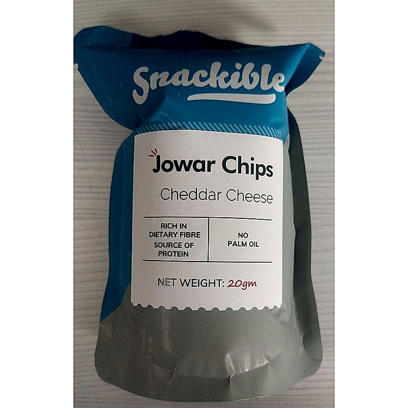 Snackible Jowar Chips Cheddar Cheese 20g Mrp 30rs