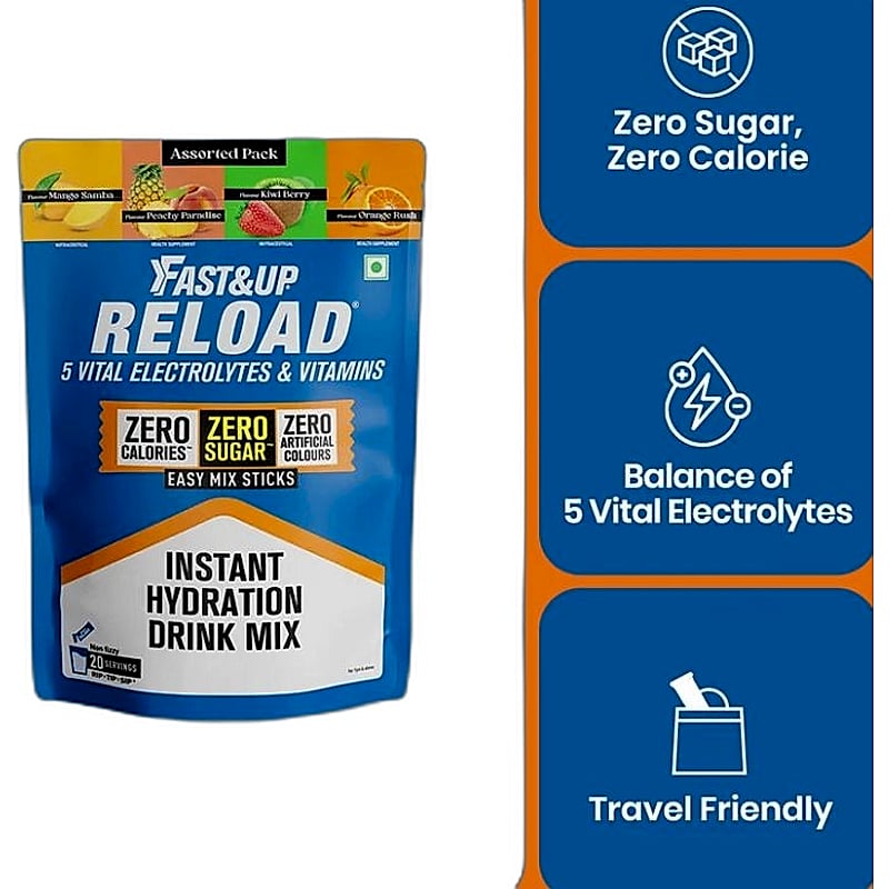 Fast & up Reload Zero Sugar Instant Hydration Sticks - Assorted