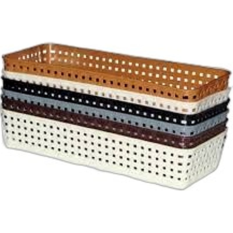 DarkShri Organizer Tray Office Drawer Dividers Storage Bins Multipurpose Desk for Makeup, Kitchen, Office, Bathroom, Basket Rack MultiColor