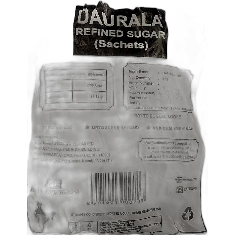 DAURALA REFINED SUGAR SACHETS 1KG