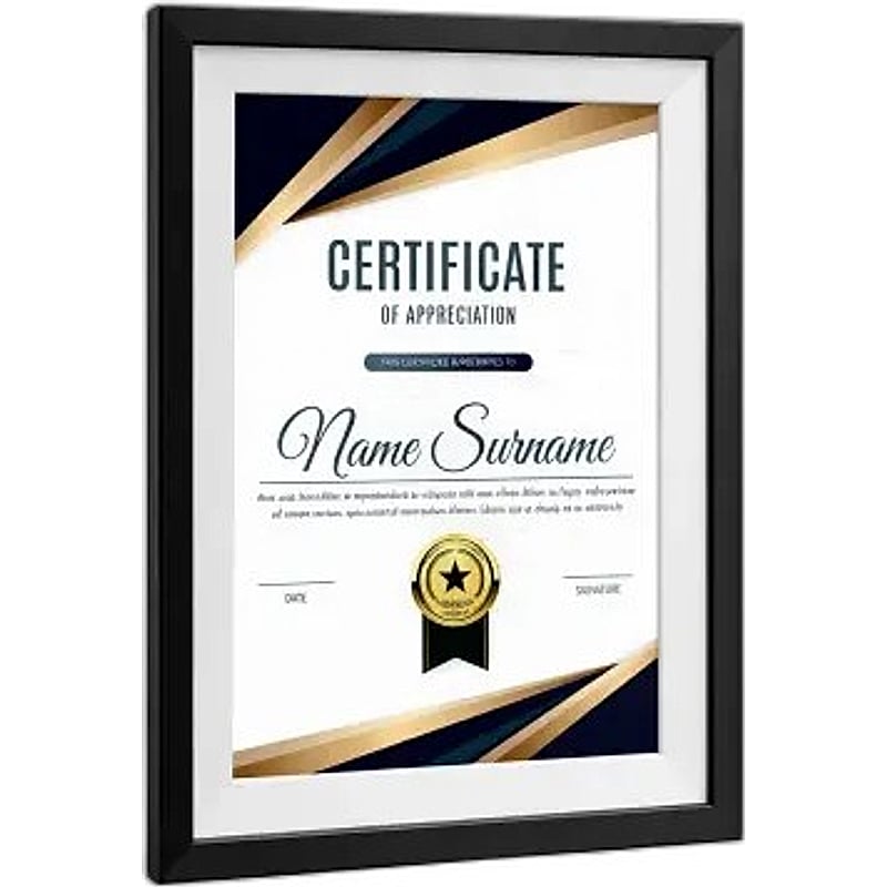 FTL Certificate Frame Black with mount 004