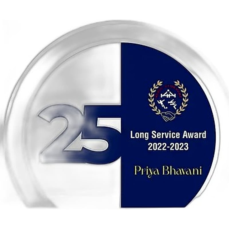 Acrylic Trophy - FT 710 - 25 Year Long Service Award