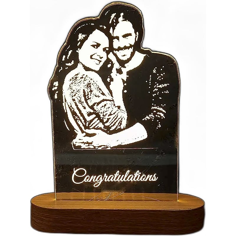 FT 711 - Acrylic Made Personalized Photo LED Lamp For Couples