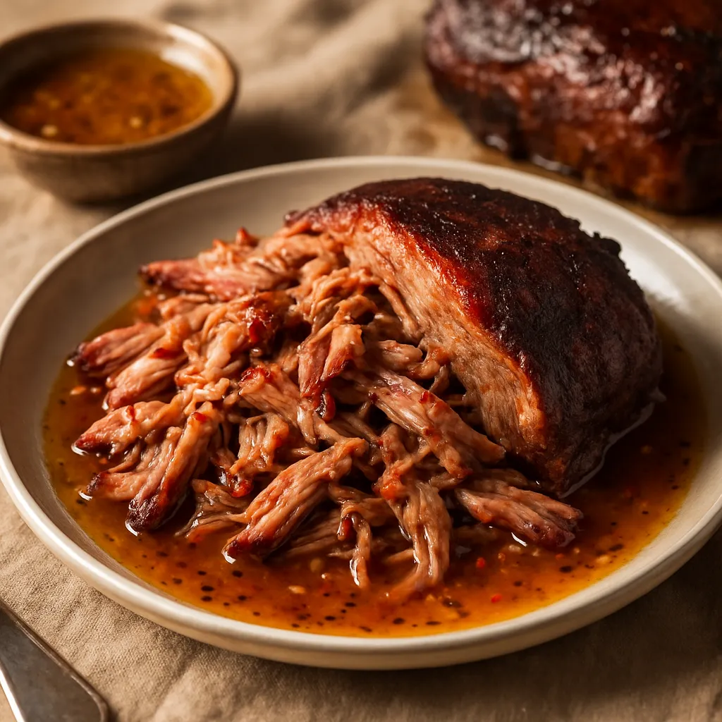 Photo of Smoked Pork Shoulder with Carolina Vinegar Sauce