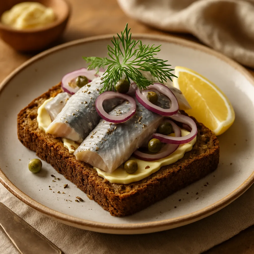 Schwarzbrot mit Hering