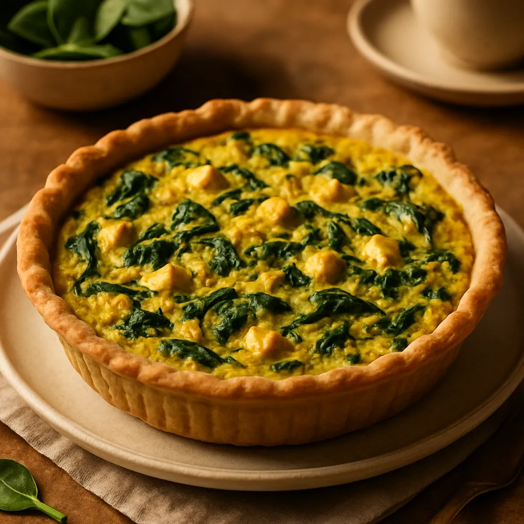 Savory Vegan Quiche with Spinach and Tofu