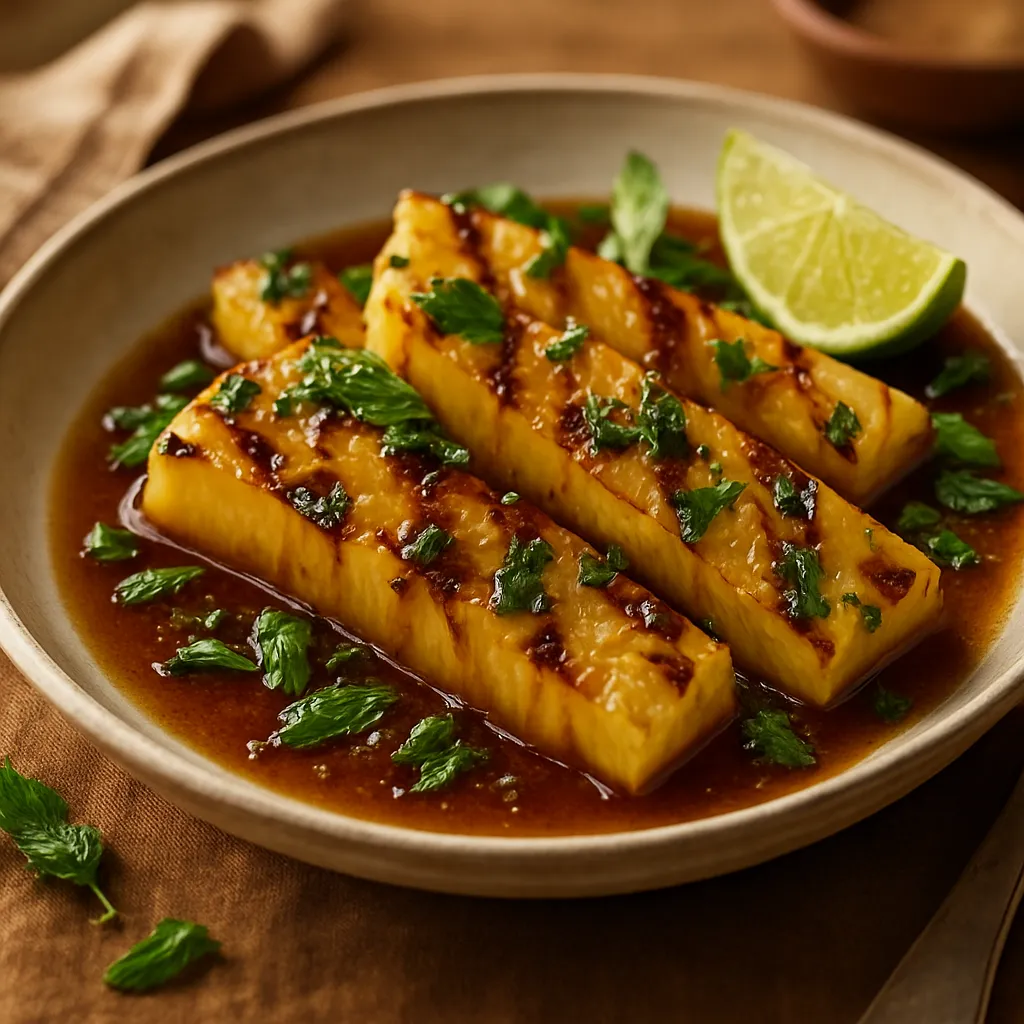 Grilled Pineapple with Mint & Coconut Sugar Caramel