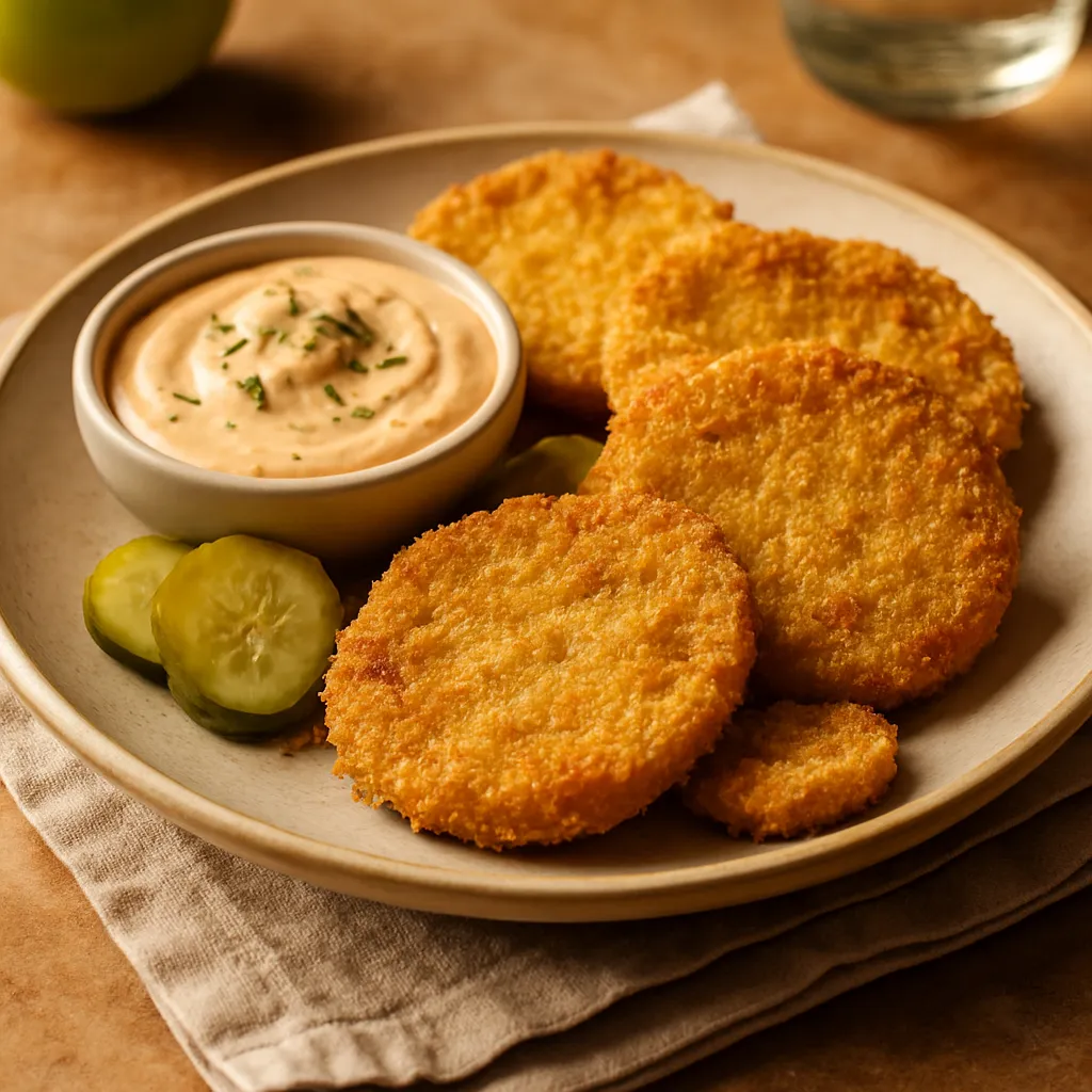 Crispy Fried Green Tomatoes with Vegan Remoulade