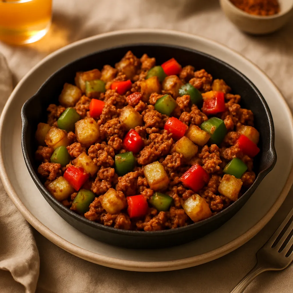 Spicy Vegan Chorizo Hash with Bell Peppers