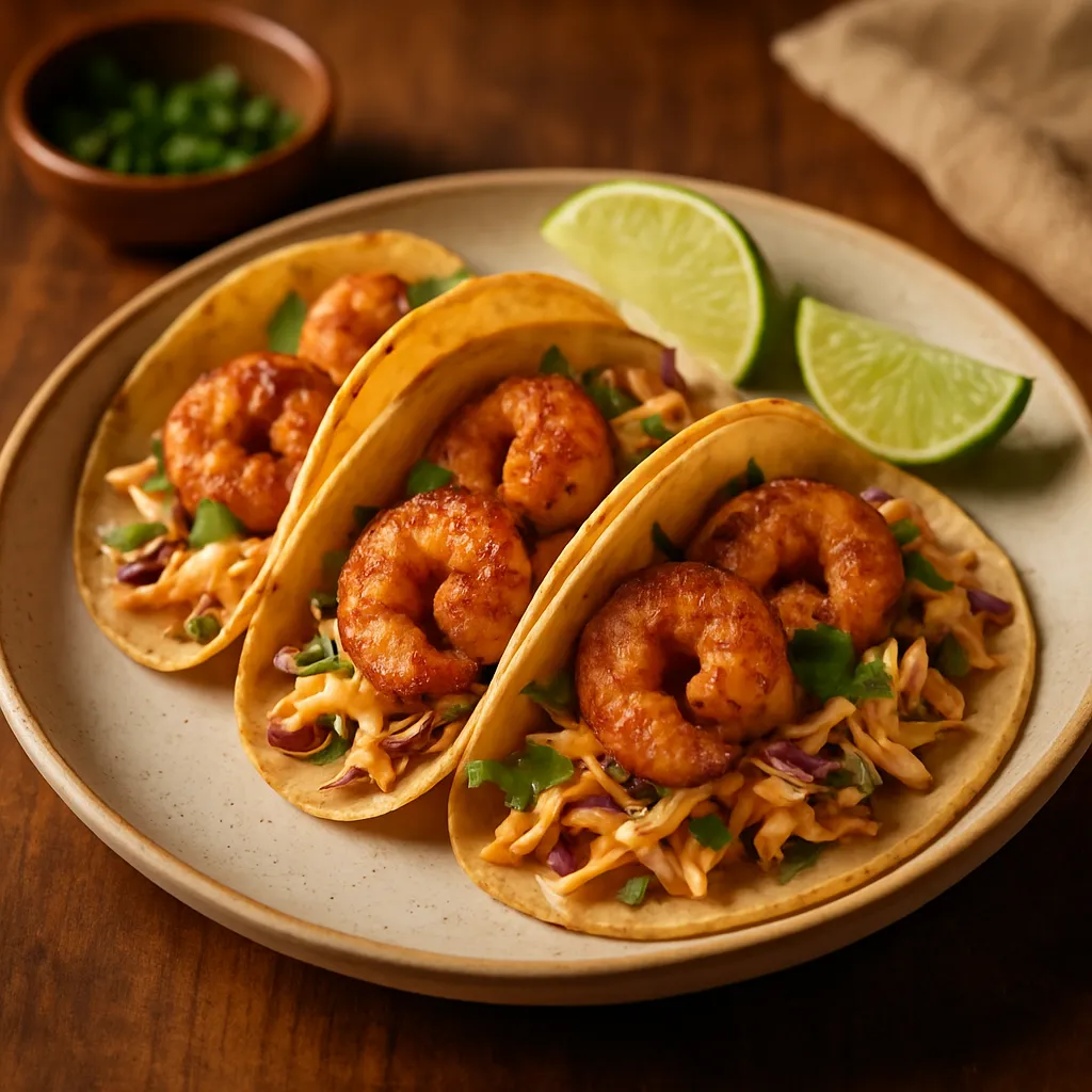 Photo of Cajun Shrimp Tacos with Spicy Slaw