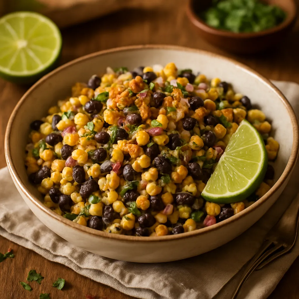 Grilled Mexican Street Corn Salad with Black Beans