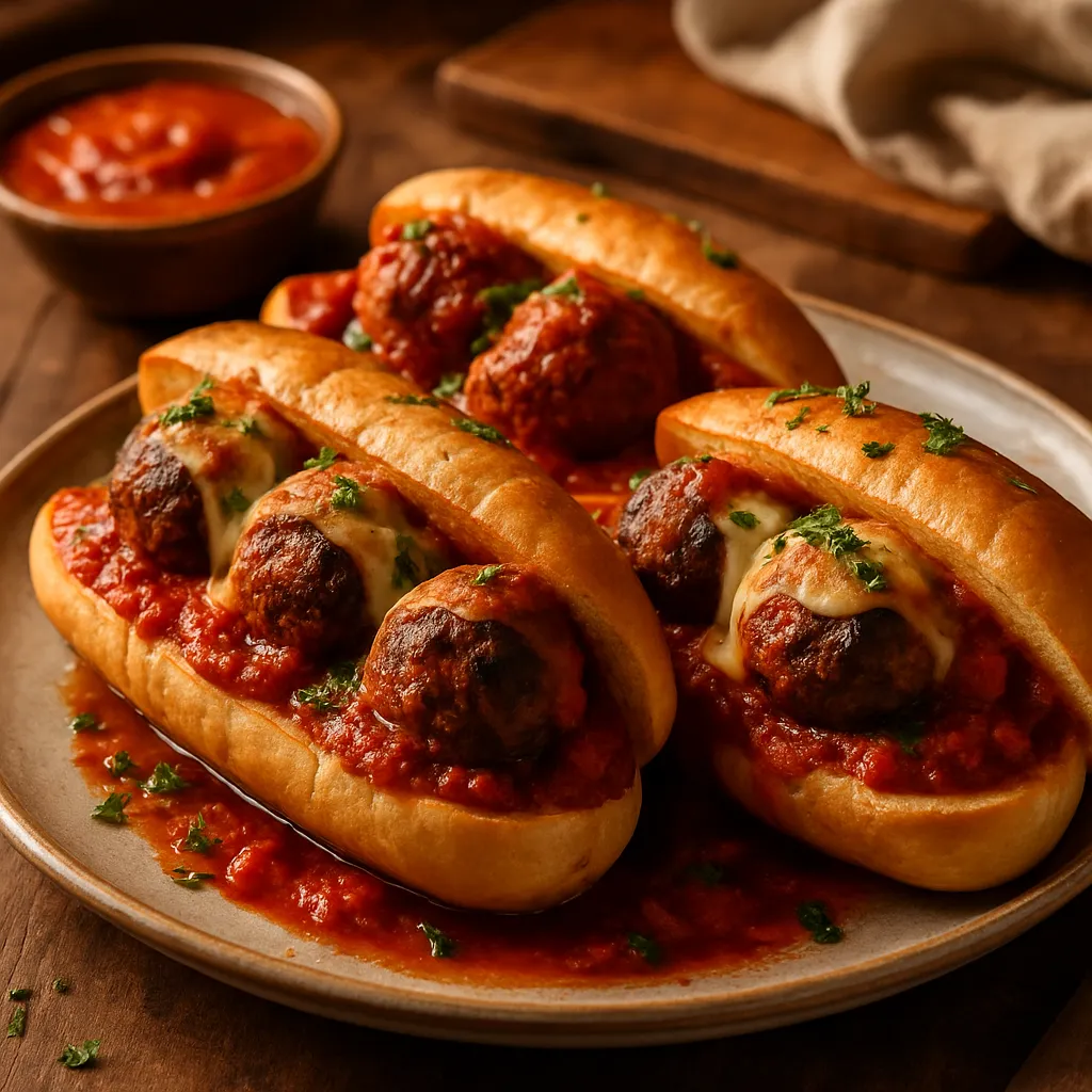 Photo of Smoked Meatball Subs with Marinara