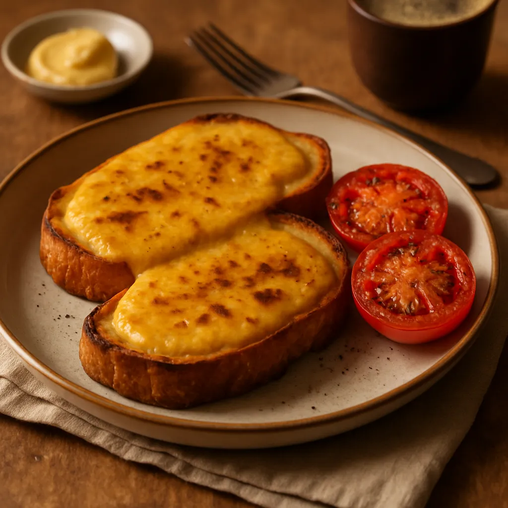 Welsh Rarebit with Grilled Tomatoes
