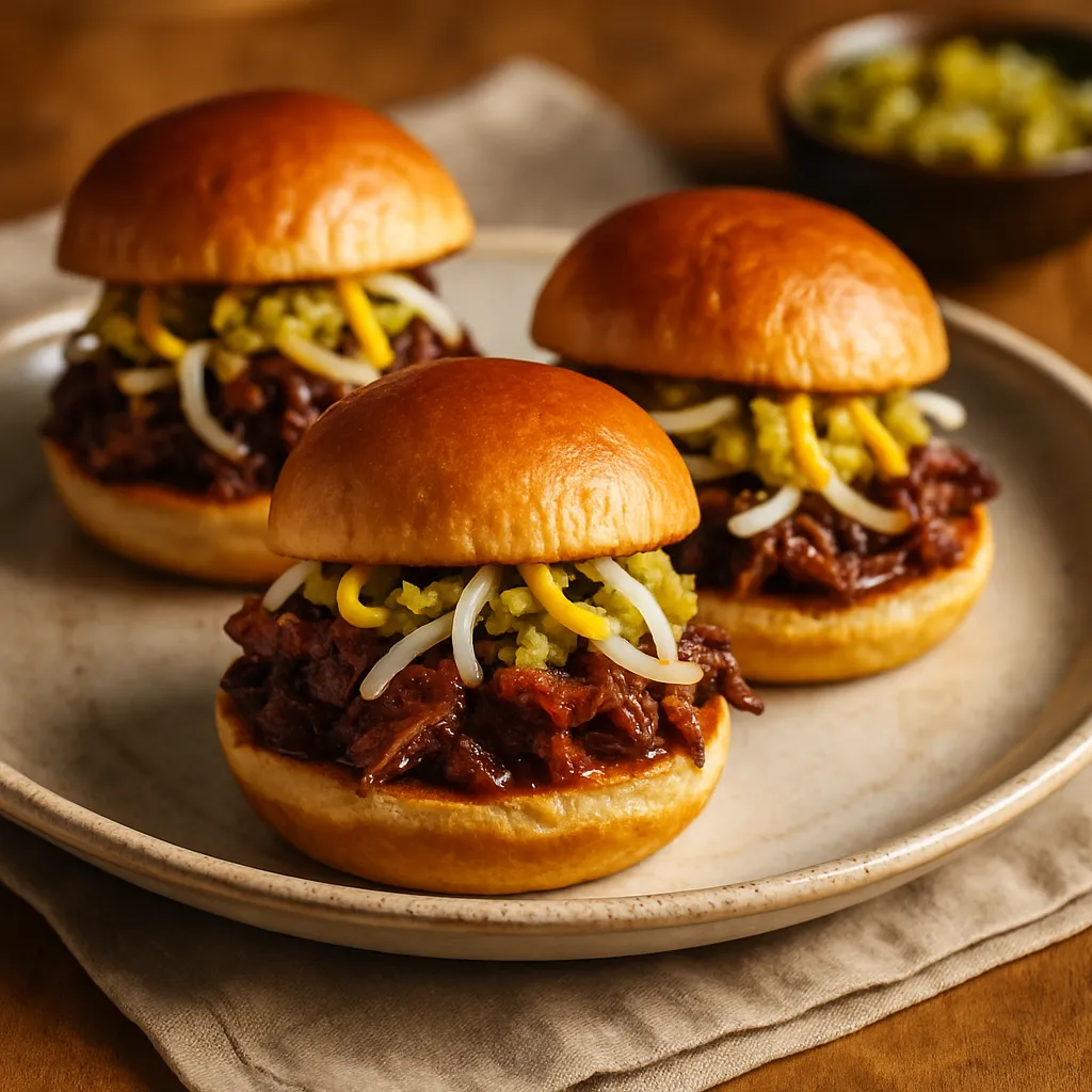 Photo of Beef Brisket Sliders with Dill Pickle Relish