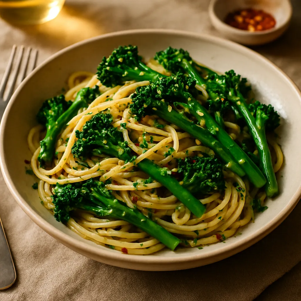Spaghetti Aglio e Olio with Broccolini