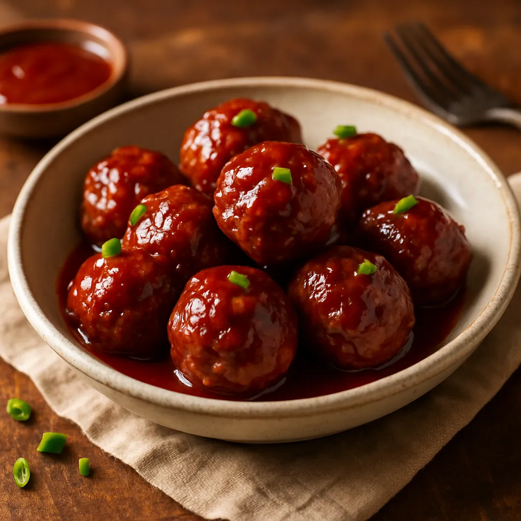 Photo of BBQ Beef Meatballs with Sweet and Spicy Sauce