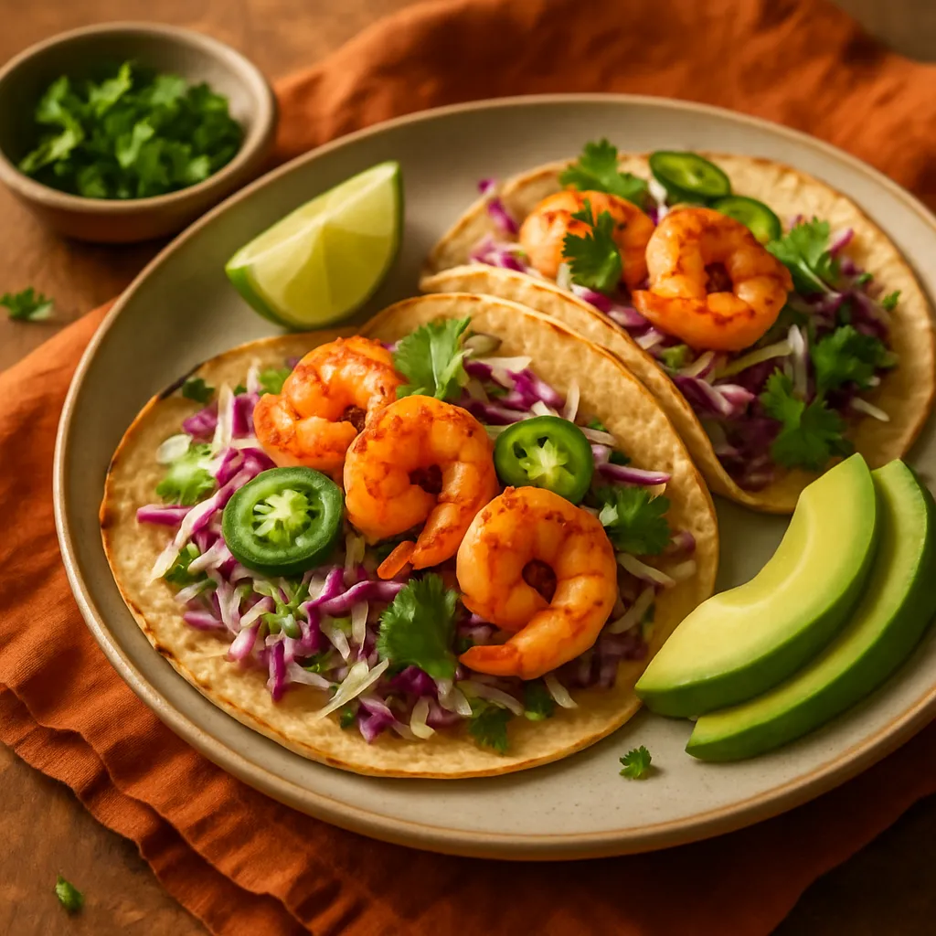 Photo of Spicy Shrimp Tacos with Cabbage Slaw