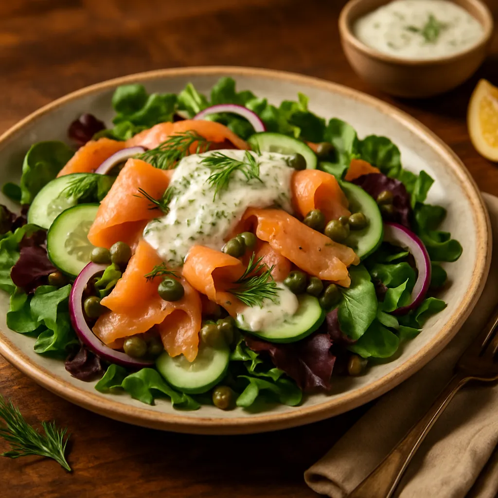 Photo of Smoked Salmon Salad with Dill Dressing