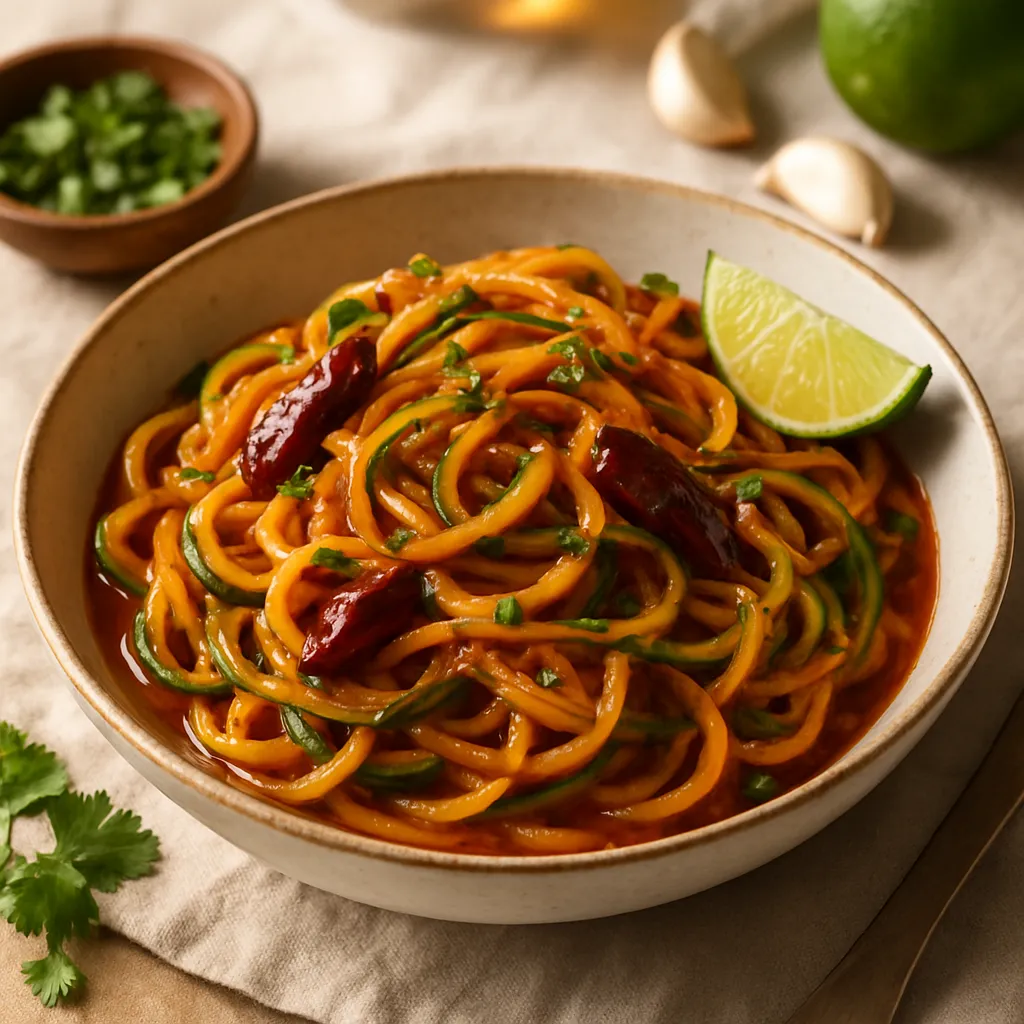 Sautéed Zucchini Noodles with Chipotle Sauce