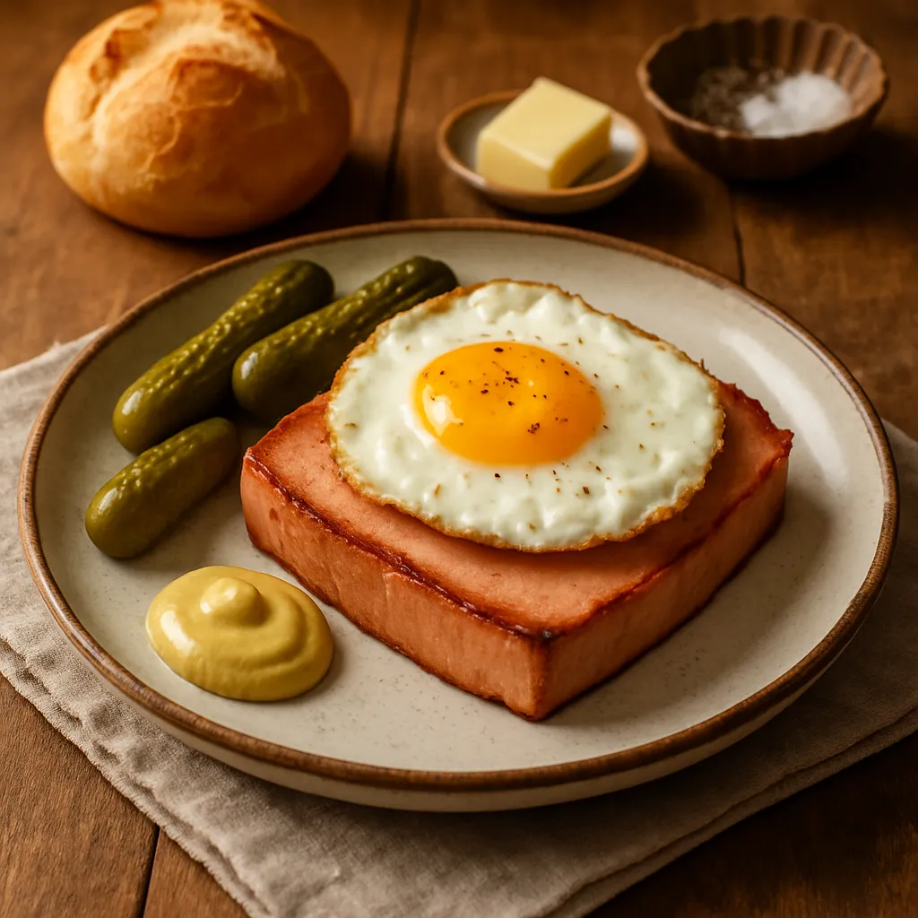 Leberkäse mit Spiegelei - Leberkäse with Fried Egg