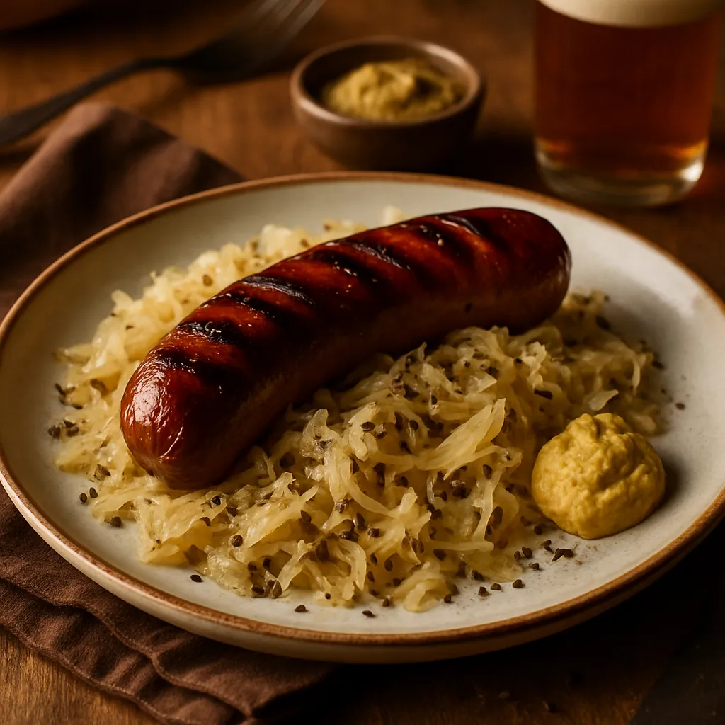 Photo of Smoked Bratwurst with Sauerkraut