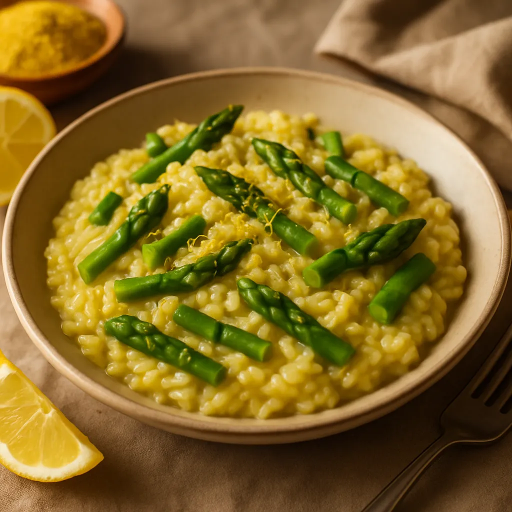 Vegan Risotto with Asparagus and Lemon