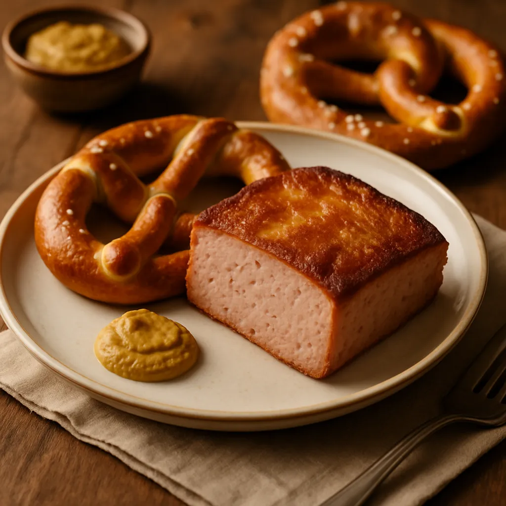 Leberkäse mit Brezen - Meatloaf with Pretzel