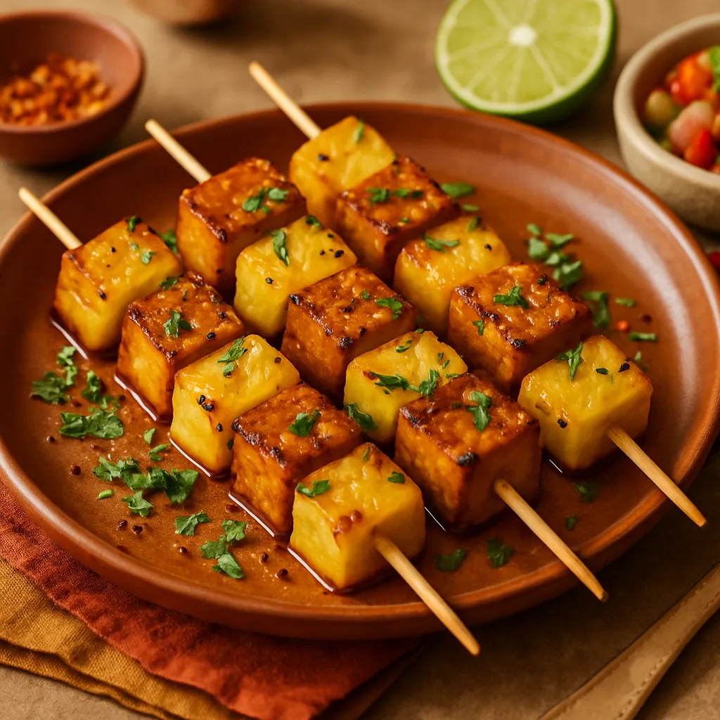 Grilled Pineapple and Tofu Skewers