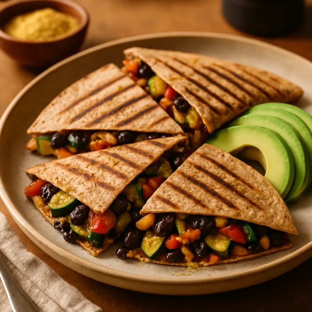 Grilled Vegetable and Bean Quesadilla
