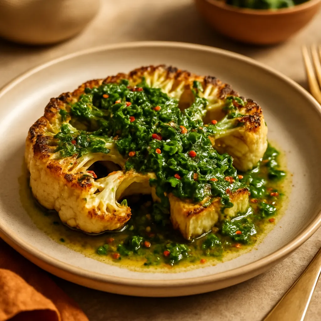 Vegan Cauliflower Steak with Chimichurri