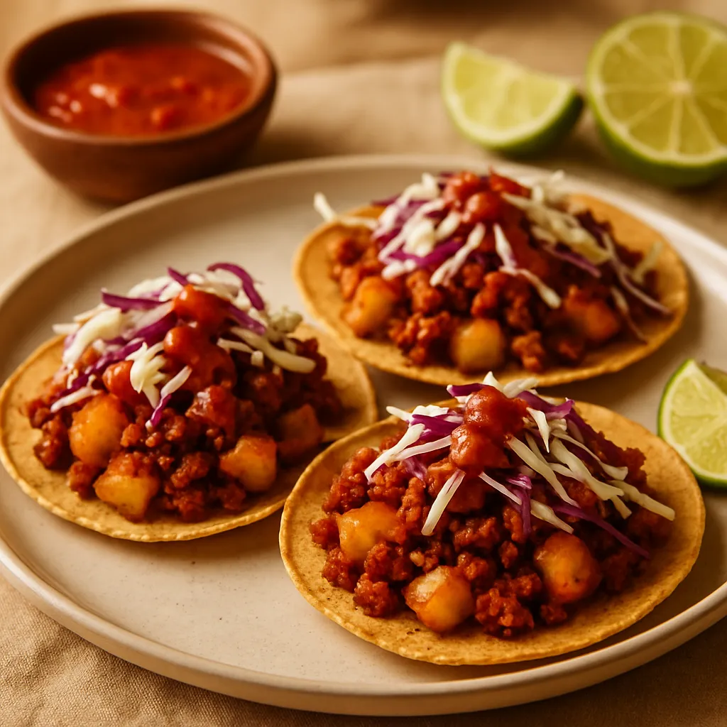 Crispy Potato and Chorizo Tostadas