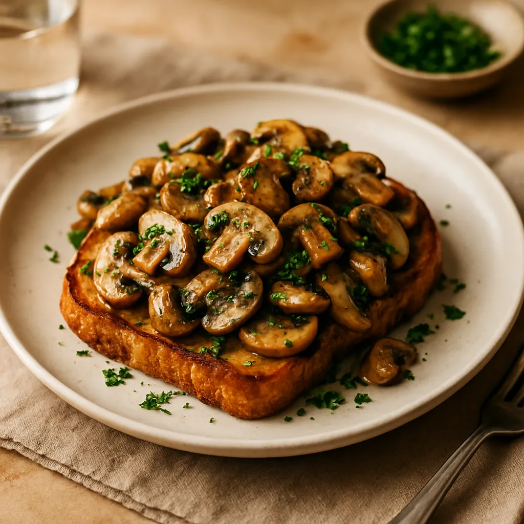 Mushroom Toast with Garlic Butter