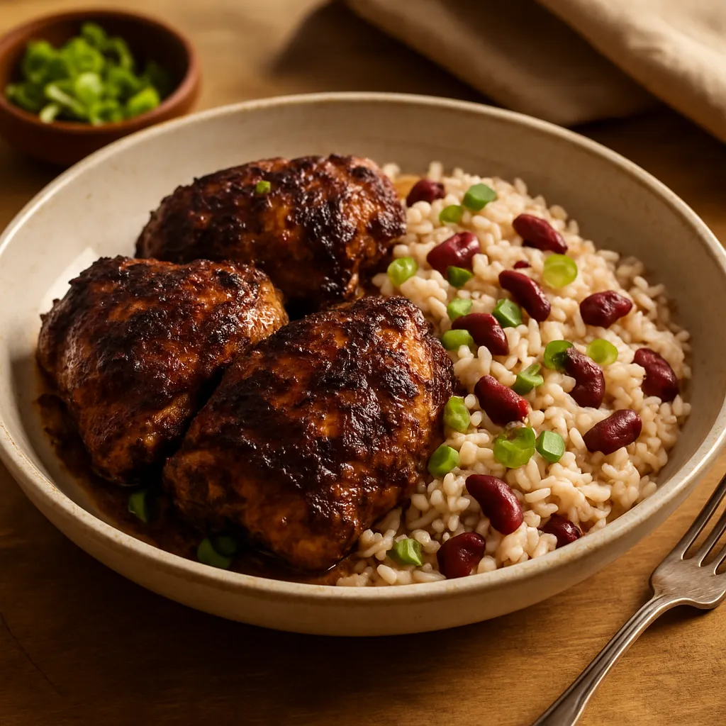 Photo of Jerk Chicken with Rice and Peas