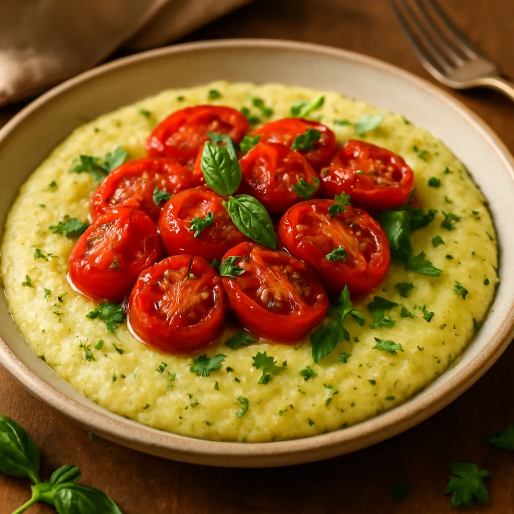 Herbed Polenta with Roasted Tomatoes